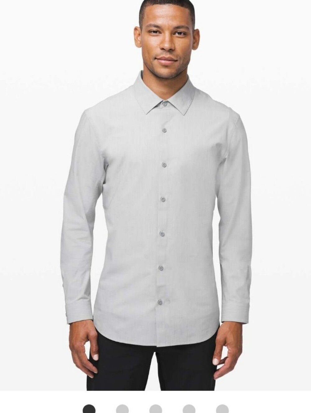 Lululemon  Slim Fit Long Sleeve Button Down Heathered Asphalt Grey Dress Shirt S